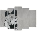 5 stykke lærredstryk, Banksy Kissing Policemen