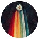 Vinilo decorativo Heine - Saludos floridos desde el espacio - Astro Crucero - Redondo