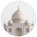 Fototapet - Rundt Annie - Taj Mahal - vliesetapet/selvklæbende non-woven tapet