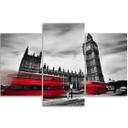 3 stykke lærredstryk, rød London Bus