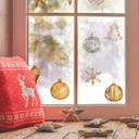 Cuadro ventana decoración árbol de Navidad blanco-oro (22 piezas)