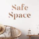 letras 3D Safe Space - Decoración en madera de caoba