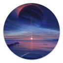 Vægcirkel Galaxy - Aenami – print på aluminium (Alu-Dibond)