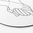 Tableau sur alu-Dibond rond 1X Studio - Line Art Hand in Hand