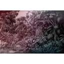 Jungletapet i monokrom - tropiske plantemotiver - non-woven
