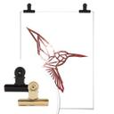 Plakat - Origami kolibri- rosaguldeffekt