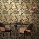 COSMOPOLITAN tapet junglelook petrol guld beige - Ikke-vævet designertapet