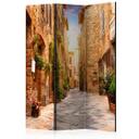 Screen room divider - Farverig gade i Toscana, 3-delt
