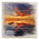 Cuadro de madera Krol - Una puesta de sol resplandeciente - cuadrado - 40x41,5 cm