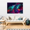 Canvasbillede, Monstera-blade i futuristisk stil