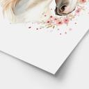 Póster Boho de caballos con delicadas flores | Romántico motivo de caballos para la habitación de lo