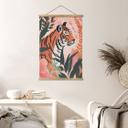 Póster de tela tigre en la jungla rosa - Treechild