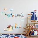 Sticker mural Kvilis - Avion + Texte à personnaliser