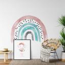 Muursticker Regenboog Roze, Turquoise