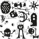 Sticker mural - Set de monstres