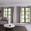 Vorhang mit verdeckten Schlaufen - Gardine beige silber - Vorhang blickdicht