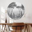 Wanddecoratie Idyllisch plantenlandschap - Ms Tiff - Aluminium dibond - Rond