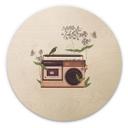 Billede af træ Retro Radio floral - Frida Floral Studio - Rund
