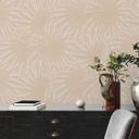 Papel pintado no tejido de hojas de palmera beige blanco - papel pintado selva con hojas