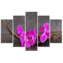5 stykke lærredsprint Orchid Flower Zen Spa