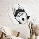 Sekskantet vægmaleri Siberian husky - hundeportræt - Korenkova - aluminium dibond