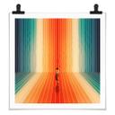 Póster mujer delante del fondo arco iris - Taudalpoi - Plaza