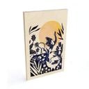 Cuadro de madera Goed Blauw - Linograbado Grúa
