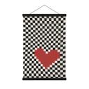 Tekstil plakat Optisk illusion: hjerte i pixel-stil - Kerr-Dineen