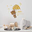Wallsticker - Navn + baby i gul