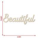 3D lettering Beautiful - decoración mural en madera de álamo