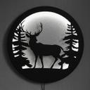 Décoration lumineuse LED en MDF - Cerf dans la forêt