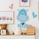 Sticker mural - Hippopotame heureux