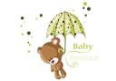 Wallsticker - Navn + baby i grøn