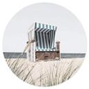 Strandstol ved Østersøen Wallsticker - rund