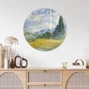 Glasbillede - Van Gogh - Hvedemark med cypresser