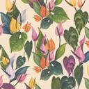 Blomstertapet anthuriums farverigt på creme - tropisk blomstertapet - Ikke-vævet tapet