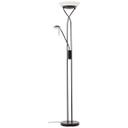 Glas Stehlampe mit Leselampe Maila, schwarz, Deckenleuchte , dimmbar