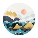 Póster pico de montaña por encima de las nubes - SpaceFrog Designs - Redondo