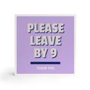 Træ dekoration blok Please leave by 9 - Fritsch