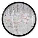 Póster Carozzi - Bosque de abedules blancos con hojas rojas - Redondo