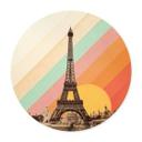 Póster Bodart - Torre Eiffel retro con arco iris - Redondo