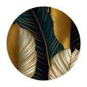 Póster Hojas de palmera abstractas doradas - Redondo