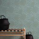 Papel pintado con hojas color menta - Papel pintado tejido-no tejido jungla con hoja de palmera