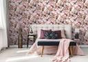 tapet, nonwoven blomstertapet Flora brun, hvid