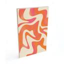 Cuadro de madera Ondas abstractas en naranja-rosa - Bloom