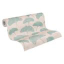 Papel pintado blanco hoja gris - papel pintado floral - papel pintado no tejido salón dormitorio oficina