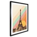 Póster Bodart - Torre Eiffel retro con arco iris