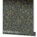 Papel pintado no tejido con ornamento negro aspecto hormigón