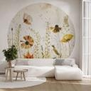 Vilde engblomster i sollyset tapet - Talen | blomstertapet rundt - vliesetapet/selvklæbende non-wove