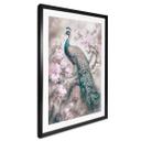Plakat Påfugl med blomster - Haase